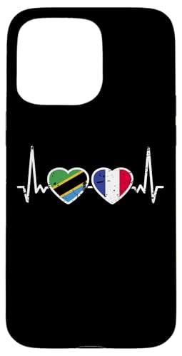 Tansania Frankreich Herzschlag Flagge Tansanier Hülle für iPhone 15 Pro Max Tansania Frankreich Herzschlag Flagge Tansanier Hülle für iPhone 15 Pro Max von Souvenir Tanzania Tansanische Tansania Geschenke