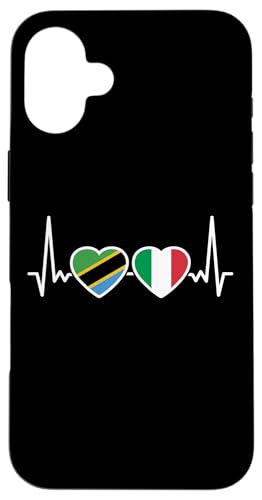 Tansania Italien Herzschlag Flagge Italienischer Tansanier Hülle für iPhone 16 Plus Tansania Italien Herzschlag Flagge Italienischer Tansanier Hülle für iPhone 16 Plus von Souvenir Tanzania Tansanische Tansania Geschenke