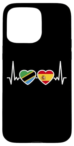 Tansania Spanien Herzschlag Flagge Spanischer Tansanier Hülle für iPhone 15 Pro Max Tansania Spanien Herzschlag Flagge Spanischer Tansanier Hülle für iPhone 15 Pro Max von Souvenir Tanzania Tansanische Tansania Geschenke