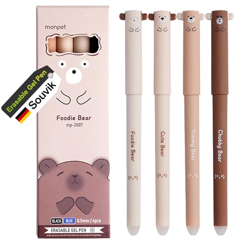 Souvik 4er Set Gelstifte Niedliche Bären Tierstifte radierbar 0,5mm Fineliner Schwarz Karton Design für Notizen und Zeichnungen Kugelschreiber mit schwarzer Tinte Souvik 4er Set Gelstifte Niedliche Bären Tierstifte radierbar 0,5mm Fineliner Schwarz Karton Design für Notizen und Zeichnungen Kugelschreiber mit schwarzer Tinte von Souvik