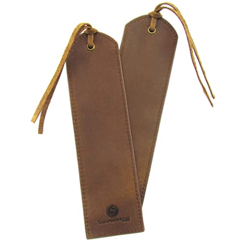 Handgefertigtes Leder Lesezeichen Mit Traditionellem Quasten Lesezeichen. Echtleder Einzigartige Geschenke Für Frauen, Männer, Kinder und Freunde - Leather Bookmarks - 2er Pack von Sovereign-Gear