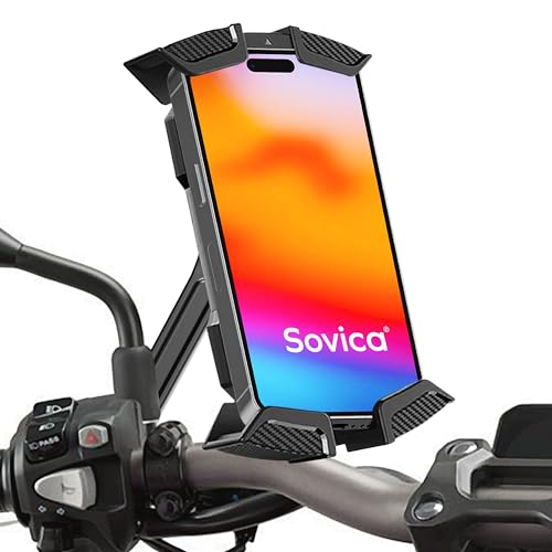 Handyhalterung Motorrad Roller Befestigung am Ruckspiegel aus Edelstahl 360º gultige schutzhulle fur Smartphones bis 7.5" handyhalter Motorrad handyhalterung von Sovica