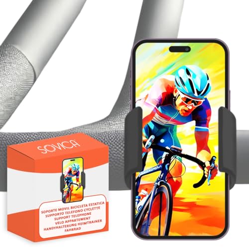 Handyhalterung Heimtrainer Fahrrad universell Indoor Cycling Bike Spinning Bike fitnessbike passend für Smartphones bis zu 7,6" Bildschirmgröße handyhalterung fahrradtrainer schwarz von Sovica