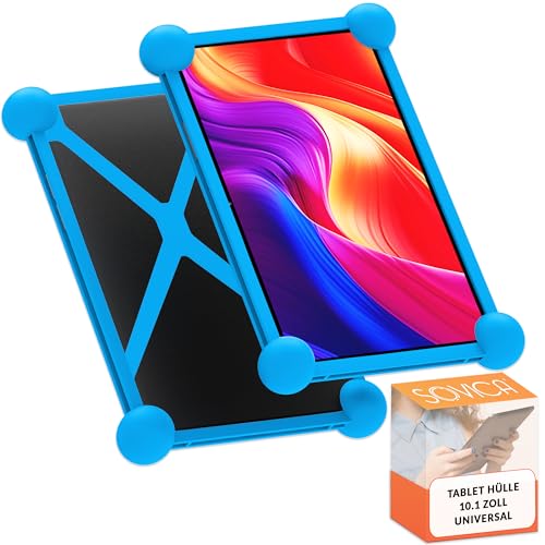 Tablet hülle 10.1 Zoll universal Universal Silikon gültig für alle 10" Tablet-PCs auf dem Markt (Blau) von Sovica