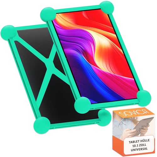 Tablet hülle 10.1 Zoll universal Universal Silikon gültig für alle 10" Tablet-PCs auf dem Markt (Grün) von Sovica