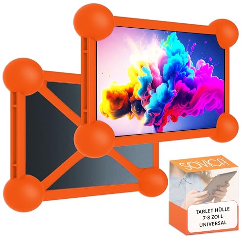 Tablet hülle 7 Zoll Universal Silikon Geeignet für alle 7" und 8“ Tablet und ebooks auf dem Markt 8 Zoll Tablet hülle (Orange) von Sovica