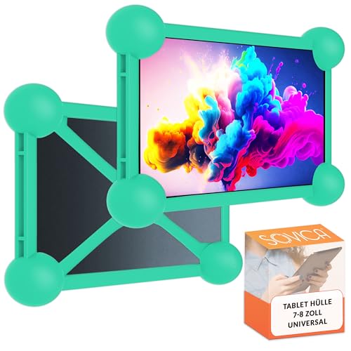 Tablet hülle 7 Zoll Universal Silikon Geeignet für alle 7" und 8“ Tablet und ebooks auf dem Markt 8 Zoll Tablet hülle (Grün) von Sovica