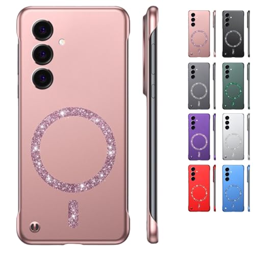 Merryklein Glitter Magnetic Frameless Phone Case, Ultra Thin Hard Magnetic Phone Case, MerrykleinCase for Galaxy S25/24 Ultra (A,for GalaxyS25Plus) von Sovtay