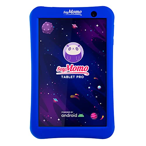 SoyMomo Kinder Tablet Tablet PRO mit Kindersicherung & KI Tablet für Kinder ab 4 Jahre 8 Zoll Android 9 WiFi Bluetooth 32 GB Speicher 2 GB RAM Kamera mit kindgerechter Schutzhülle (Blau) von SoyMomo