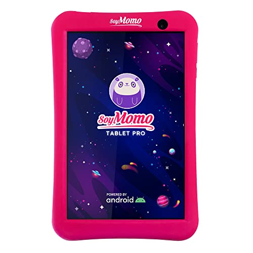 SoyMomo Kinder Tablet Tablet PRO mit Kindersicherung & KI Tablet für Kinder ab 4 Jahre 8 Zoll Android 9 WiFi Bluetooth 32 GB Speicher 2 GB RAM Kamera mit kindgerechter Schutzhülle (Pink) von SoyMomo