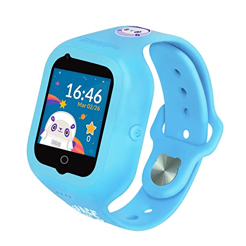 SoyMomo Smartwatch Space Lite - Kinder Handy GPS-Uhr mit 4G Kamera Telefon Anruf Sprachnachrichten IP65 Wasserresistent (Blue) von SoyMomo