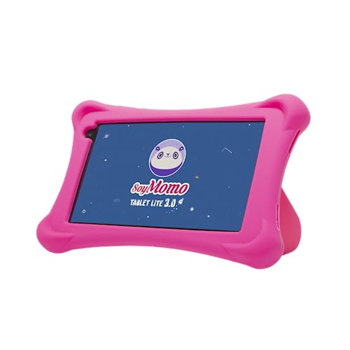 SoyMomo Tablet Lite 3.0 Rosa - Tablet für Kinder mit Kindersteuerung, Erkennung von gefährlichen Inhalten, 7 Zoll Display, 32 GB Speicher, 2 GB RAM, Klassemodus, Kamera, 3000 mAh, Silikonhülle von SoyMomo