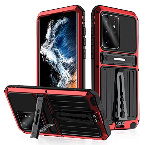 Hülle für Samsung Galaxy S23 Ultra 5G,Eingebauter ständer Metall stoßfest Wasserdicht Sturzsicher Outdoor Handyhülle,Militärstandard 360 Grad Ganzkörperschutz Panzer Telefonhülle,Red Hülle für Samsung Galaxy S23 Ultra 5G,Eingebauter ständer Metall stoßfest Wasserdicht Sturzsicher Outdoor Handyhülle,Militärstandard 360 Grad Ganzkörperschutz Panzer Telefonhülle,Red von Soyeacrg