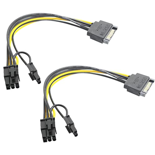 Soymilk 15Pin SATA Stecker Auf 8-Pin (6 + 2) PCI-E Versorgung Kabel SATA Kabel 15-Pin Bis 8-Pin Kabel 18AWG Kabel für Grafik Karte (2 Stück) von Soymilk