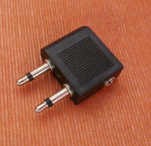 Flugzeugadapter für Kopfhörer Audio Adapter für Flugzeug Mir 2x3,5mm Stecker (Flug) von Soytich