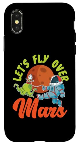 Lass uns über Mars, Astronaut und Mond fliegen Hülle für iPhone X/XS von Space Astronaut And Mars Space Travel Designs