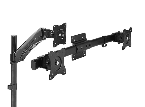 Spacetronik - Adapter von 1 auf 2 Monitore - Monitor-Halterung - Bildschirm-Halterung - Bildschirm-Halterung verstellbar Links-rechts, Oben-unten - Diagonale von 13 bis 27 Zoll - VESA 75/100 von Spacetronik