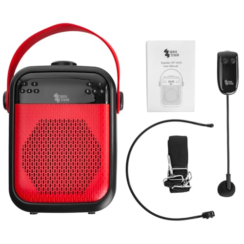 Sprachverstärker tragbar mit Mikrofon 25W, Stimmverstärker mit Bluetooth 5.0 Lautsprecher, Aufnahmefunktion, TWS, FM-Radio, SD/USB/AUX, LCD-Display & 12h Akku Sprachverstärker tragbar mit Mikrofon 25W, Stimmverstärker mit Bluetooth 5.0 Lautsprecher, Aufnahmefunktion, TWS, FM-Radio, SD/USB/AUX, LCD-Display & 12h Akku von Spacetronik