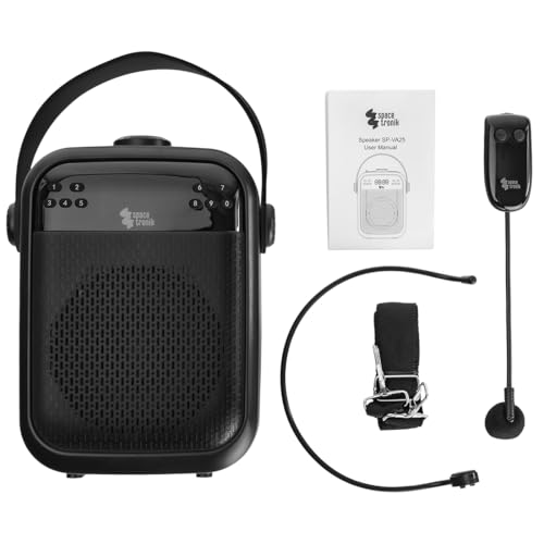Sprachverstärker tragbar mit Mikrofon 25W, Stimmverstärker mit Bluetooth 5.0 Lautsprecher, Aufnahmefunktion, TWS, FM-Radio, SD/USB/AUX, LCD-Display & 12h Akku Sprachverstärker tragbar mit Mikrofon 25W, Stimmverstärker mit Bluetooth 5.0 Lautsprecher, Aufnahmefunktion, TWS, FM-Radio, SD/USB/AUX, LCD-Display & 12h Akku von Spacetronik