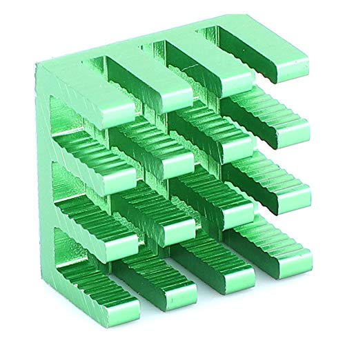 20pcs Aluminium Kühlkörper -Kühlermodul, LED -CPU -Kühlkörper mit Hoher Thermischer Leitfähigkeitsaufkleber für Kühlere Flosse, Elektonische Komponenten (GREEN) von Spacnana