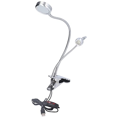 LED-Schreibtischlampe mit Doppelclip und 10-Gang-Verstellbarer Helligkeit, USB-betriebene Buchleuchte Zum Lesen, Schlafzimmer, Büro LED-Schreibtischlampe mit Doppelclip und 10-Gang-Verstellbarer Helligkeit, USB-betriebene Buchleuchte Zum Lesen, Schlafzimmer, Büro von Spacnana
