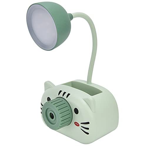 LED -Schreibtischlampe mit Integriertem Bleistiftspitzer, Stifthalter, USB -Lade- und Klapp -LED -Tischlampe Zum Lesen (GREEN) von Spacnana