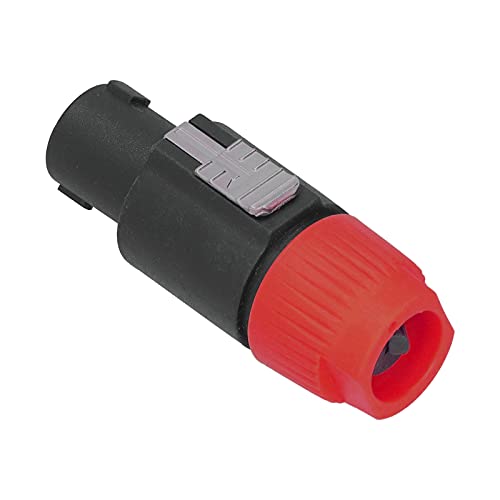Spacnana 4 Pollautsprecherstecker, 30A RMS Continuous Power Humanized Locking Design Lock-System für Kabel von 6-15 Mm Durchmesser Geeignet (Rot) von Spacnana