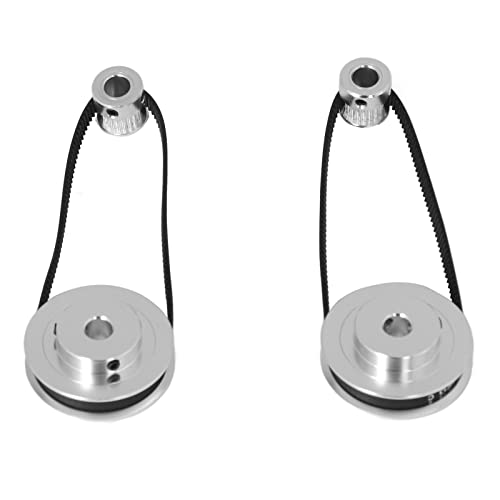 Zahnriemenscheibensatz, Zahnriemenscheibensatz 20 Zähne 60 Zähne Aluminium-Synchronrad mit 280 Mm Länge und 6 Mm Breite Zahnriemen für 3D, (8 mm / 0,31 Zoll Bohrung) von Spacnana