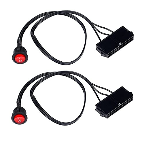 Spactz 2 STÜCKE 50Cm Kabel Kupfer Draht 24-Pin Buchse ATX Netzteil PC Power Netzteil Tester Start Jumper mit EIN/AUS Schalter von Spactz