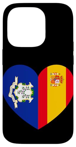 Connecticut and Spain Flags: Heart Shaped Unity Hülle für iPhone 14 Pro Connecticut and Spain Flags: Heart Shaped Unity Hülle für iPhone 14 Pro von Spain Love Pride Merch