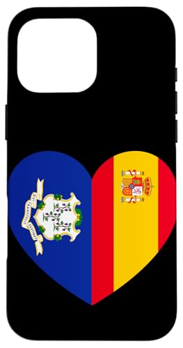Connecticut and Spain Flags: Heart Shaped Unity Hülle für iPhone 16 Pro Max Connecticut and Spain Flags: Heart Shaped Unity Hülle für iPhone 16 Pro Max von Spain Love Pride Merch