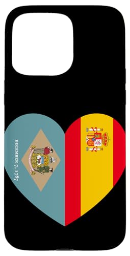 Delaware and Spain Flags: Heart Shaped Unity Hülle für iPhone 15 Pro Max Delaware and Spain Flags: Heart Shaped Unity Hülle für iPhone 15 Pro Max von Spain Love Pride Merch