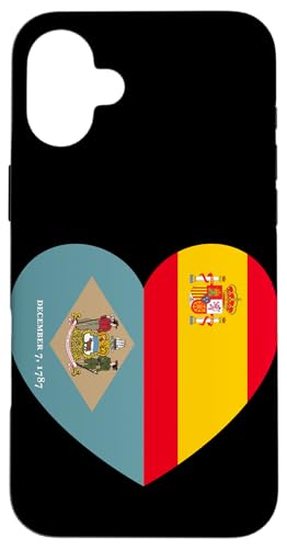 Delaware and Spain Flags: Heart Shaped Unity Hülle für iPhone 16 Plus Delaware and Spain Flags: Heart Shaped Unity Hülle für iPhone 16 Plus von Spain Love Pride Merch