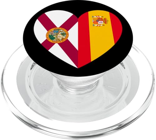 Florida and Spain Flags: Heart Shaped Unity PopSockets PopGrip für MagSafe Florida and Spain Flags: Heart Shaped Unity PopSockets PopGrip für MagSafe von Spain Love Pride Merch