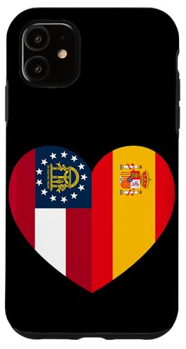 Georgia and Spain Flags: Heart Shaped Unity Hülle für iPhone 11 Georgia and Spain Flags: Heart Shaped Unity Hülle für iPhone 11 von Spain Love Pride Merch