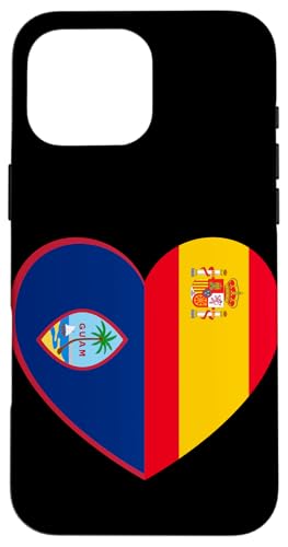 Guam and Spain Flags: Heart Shaped Unity Hülle für iPhone 16 Pro Max Guam and Spain Flags: Heart Shaped Unity Hülle für iPhone 16 Pro Max von Spain Love Pride Merch