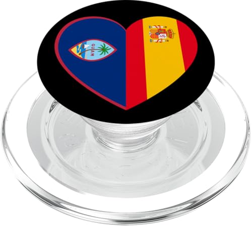 Guam and Spain Flags: Heart Shaped Unity PopSockets PopGrip für MagSafe Guam and Spain Flags: Heart Shaped Unity PopSockets PopGrip für MagSafe von Spain Love Pride Merch