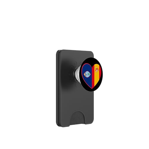 Guam and Spain Flags: Heart Shaped Unity PopSockets PopWallet für MagSafe Guam and Spain Flags: Heart Shaped Unity PopSockets PopWallet für MagSafe von Spain Love Pride Merch