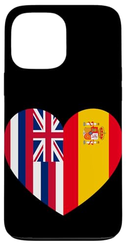 Hawaii and Spain Flags: Heart Shaped Unity Hülle für iPhone 13 Pro Max Hawaii and Spain Flags: Heart Shaped Unity Hülle für iPhone 13 Pro Max von Spain Love Pride Merch