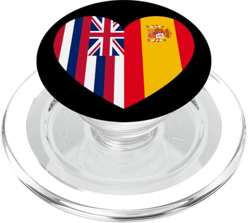 Hawaii and Spain Flags: Heart Shaped Unity PopSockets PopGrip für MagSafe Hawaii and Spain Flags: Heart Shaped Unity PopSockets PopGrip für MagSafe von Spain Love Pride Merch