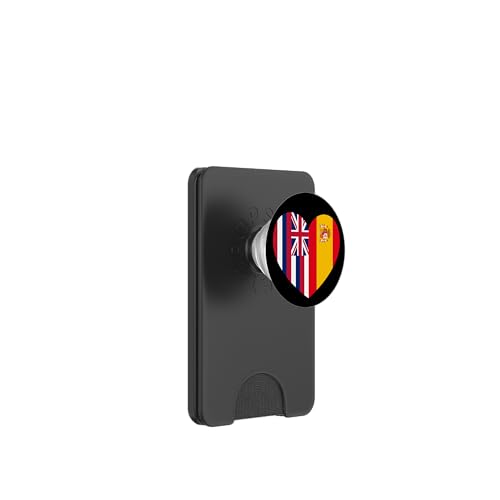 Hawaii and Spain Flags: Heart Shaped Unity PopSockets PopWallet für MagSafe Hawaii and Spain Flags: Heart Shaped Unity PopSockets PopWallet für MagSafe von Spain Love Pride Merch