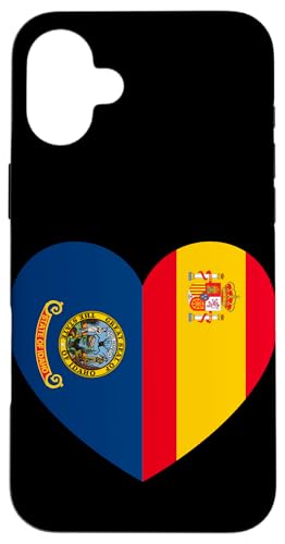 Idaho and Spain Flags: Heart Shaped Unity Hülle für iPhone 16 Plus Idaho and Spain Flags: Heart Shaped Unity Hülle für iPhone 16 Plus von Spain Love Pride Merch
