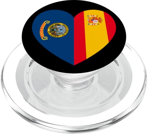 Idaho and Spain Flags: Heart Shaped Unity PopSockets PopGrip für MagSafe Idaho and Spain Flags: Heart Shaped Unity PopSockets PopGrip für MagSafe von Spain Love Pride Merch