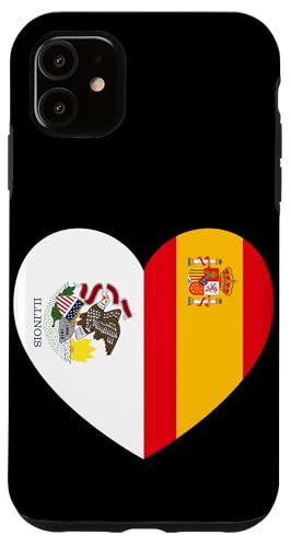 Illinois and Spain Flags: Heart Shaped Unity Hülle für iPhone 11 Illinois and Spain Flags: Heart Shaped Unity Hülle für iPhone 11 von Spain Love Pride Merch