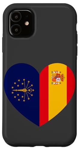 Indiana and Spain Flags: Heart Shaped Unity Hülle für iPhone 11 Indiana and Spain Flags: Heart Shaped Unity Hülle für iPhone 11 von Spain Love Pride Merch