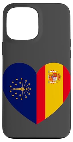 Indiana and Spain Flags: Heart Shaped Unity Hülle für iPhone 13 Pro Max Indiana and Spain Flags: Heart Shaped Unity Hülle für iPhone 13 Pro Max von Spain Love Pride Merch