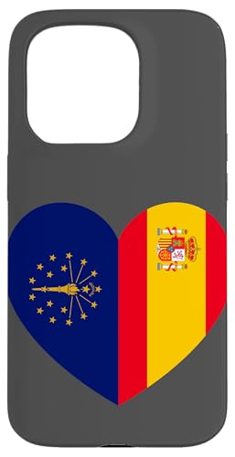 Indiana and Spain Flags: Heart Shaped Unity Hülle für iPhone 15 Pro Indiana and Spain Flags: Heart Shaped Unity Hülle für iPhone 15 Pro von Spain Love Pride Merch