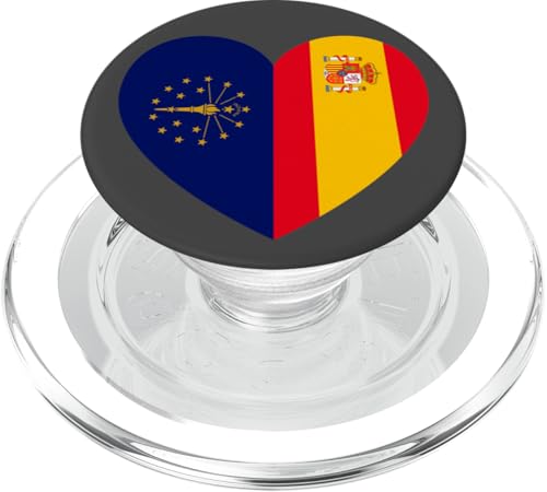 Indiana and Spain Flags: Heart Shaped Unity PopSockets PopGrip für MagSafe Indiana and Spain Flags: Heart Shaped Unity PopSockets PopGrip für MagSafe von Spain Love Pride Merch