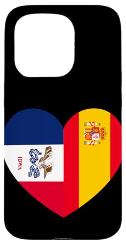Iowa and Spain Flags: Heart Shaped Unity Hülle für iPhone 15 Pro Iowa and Spain Flags: Heart Shaped Unity Hülle für iPhone 15 Pro von Spain Love Pride Merch
