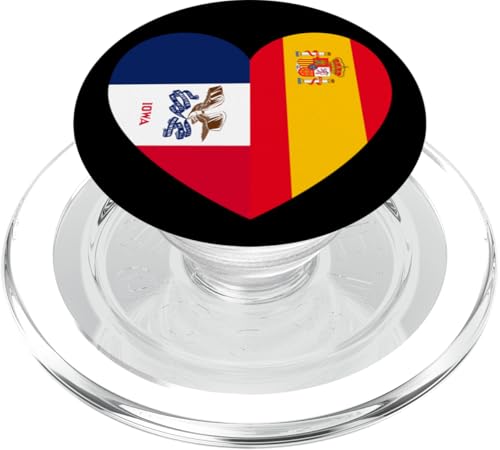 Iowa and Spain Flags: Heart Shaped Unity PopSockets PopGrip für MagSafe Iowa and Spain Flags: Heart Shaped Unity PopSockets PopGrip für MagSafe von Spain Love Pride Merch